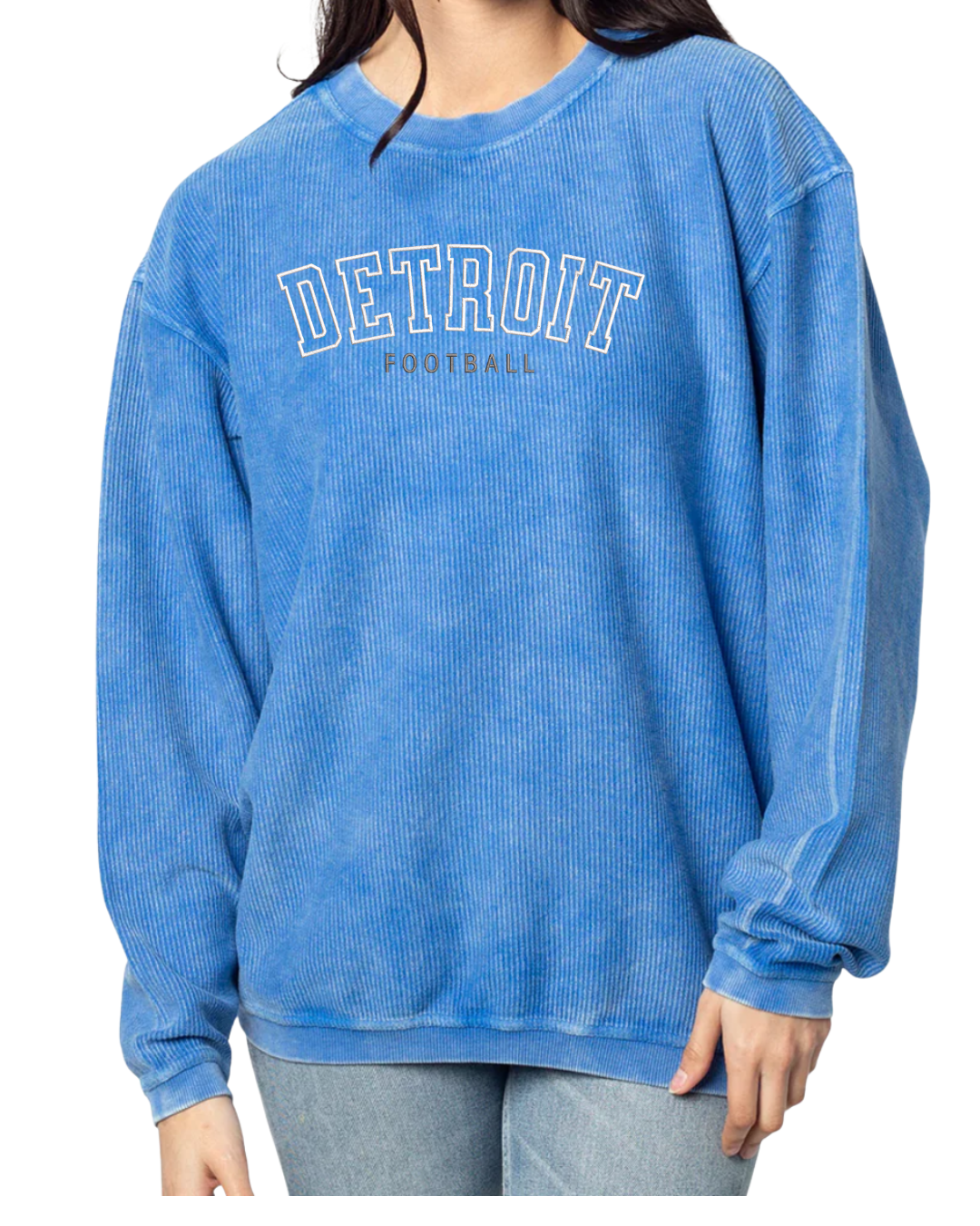 Detroit Football Corded Crewneck